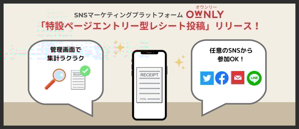 「特設ページエントリー型レシート投稿」リリース